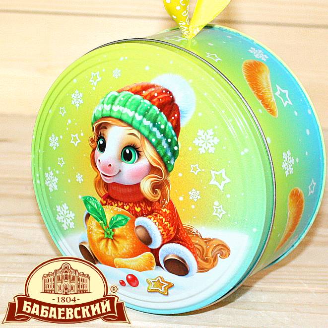 Сладкий новогодний подарок Бабаевский в жестяной упаковке в Звёздном городке